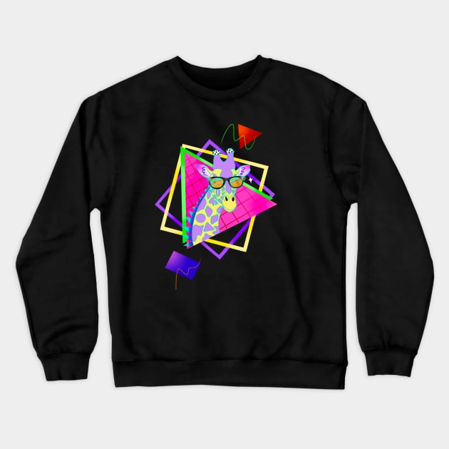 80’s Neon Giraffe Crewneck Sweatshirt by WonderstruckMadness